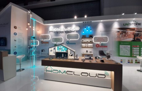 Life365 trade fair stand, on-site installation photo