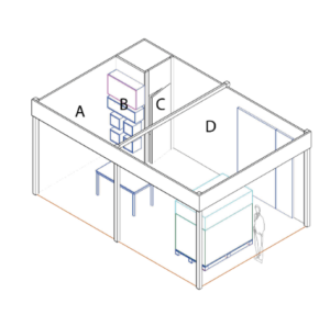 Trade fair stand render, final concept